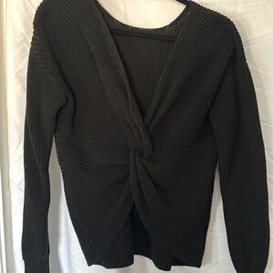 Loft black sweater with twist back